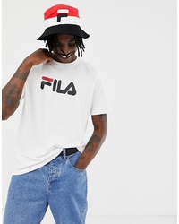 Fila Black Line T Shirt With Large Logo In White