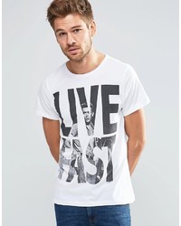 Blend of America Blend Live Fast James Dean Print Slim T Shirt In White