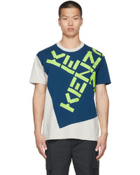 Kenzo Blue Beige Sport Big X T Shirt