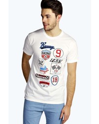 Boohoo Motocross Badge Print T Shirt