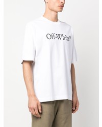 Off-White Bookish Logo Print Cotton T Shirt