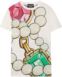 Moschino Boutique Oversized Printed Cotton Jersey T Shirt