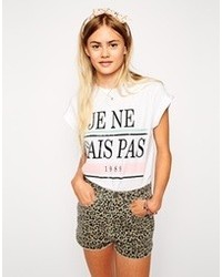 Asos Boyfriend T Shirt With Je Ne Sais Pas Print White