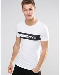 Asos Brand Extreme Muscle T Shirt With Nyc Chest Print