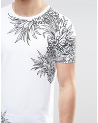 Asos Brand Muscle T Shirt With Sketchy Pineapple Print