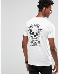 Asos Brand Muscle T Shirt With Skull Style Chest And Back Print