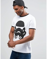 Asos Brand Star Wars T Shirt With Trooper Print And Contrast Neck