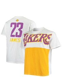 FANATICS Branded Lebron James White Los Angeles Lakers Big Tall Yoke T Shirt