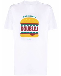 La Doublej Burger Slogan Print T Shirt