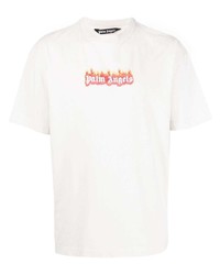 Palm Angels Burning Logo Print T Shirt