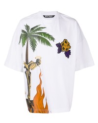 Palm Angels Burning Skeleton Print T Shirt