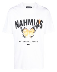 Nahmias Butterfly Beach Print Cotton T Shirt