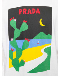 Prada Cactus Logo Print T Shirt