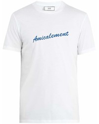 Ami Calet Print Cotton Jersey T Shirt