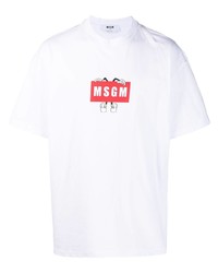 MSGM Cartoon Logo Print T Shirt