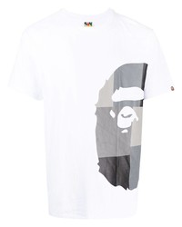 A Bathing Ape Checked Ape Logo T Shirt