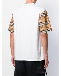 Burberry Checked Sleeves T Shirt