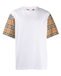 Burberry Checked Sleeves T Shirt