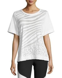 adidas by Stella McCartney Climalite Animal Print Workout T Shirt White