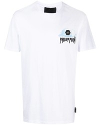 Philipp Plein Cloud Print Crewneck T Shirt