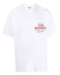 MSGM Club Paradiso Cotton T Shirt
