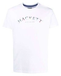 Hackett Col Logo Print Cotton T Shirt