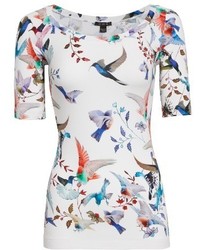 St. John Collection African Sparrows Print Jersey Tee
