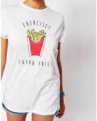 Asos Collection Boyfriend T Shirt With Extra Fries Print