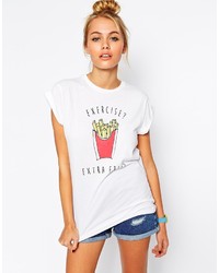 Asos Collection Boyfriend T Shirt With Extra Fries Print