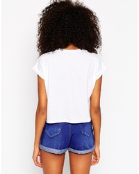 Asos Collection Cropped T Shirt With Cest Bon Holographic Print
