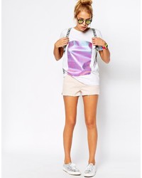 Asos Collection T Shirt With Iridescent Foil Print