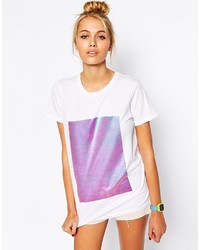 Asos Collection T Shirt With Iridescent Foil Print