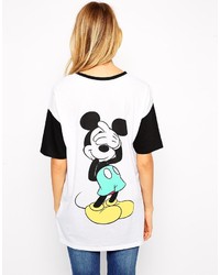 Asos Collection Tunic T Shirt With Mickey And Minnie Front And Back Print