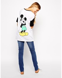 Asos Collection Tunic T Shirt With Mickey And Minnie Front And Back Print