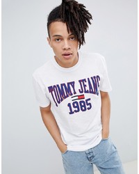 Tommy Jeans Collegiate 1985 Flag Logo T Shirt In White