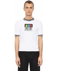 Color Block Logo Print Jersey T Shirt