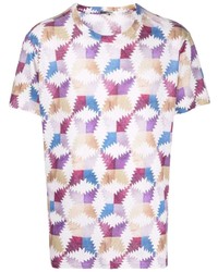 Isabel Marant Colour Block Print Linen T Shirt