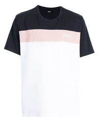 BOSS Colourblocked Stripe Print Logo T Shirt
