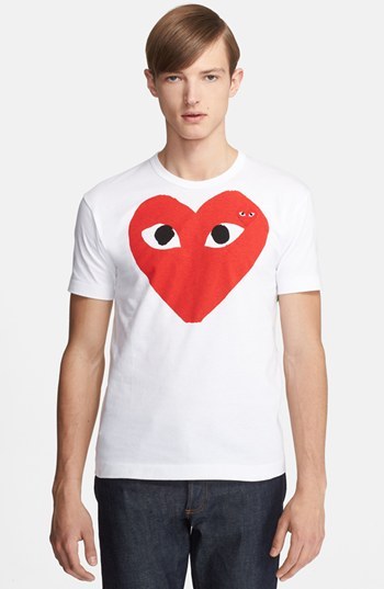 Comme des Garcons Comme Des Garons Play Heart Face Graphic T Shirt ...