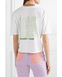 Sandy Liang Congee Printed Cotton Jersey T Shirt