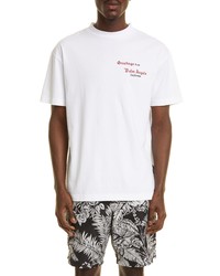 Palm Angels Coral Cotton Logo Graphic Tee In Whitered At Nordstrom
