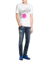 DSQUARED2 Cotton T Shirt With Skull Print