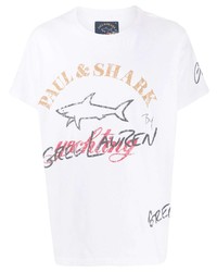 Greg Lauren X Paul & Shark Crew Neck Logo Printed T Shirt