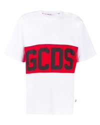 Gcds Crew Neck Logo Stripe T Shirt