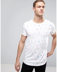 Esprit Crew Neck T Shirt With All Over Beach Print