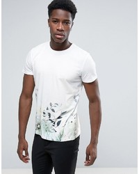 Esprit Crew Neck T Shirt With Faded Palm Print