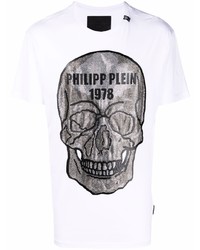 Philipp Plein Crystal Skull Cotton T Shirt