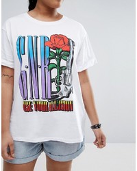 Asos Curve Curve Boyfriend T Shirt With Guns N Roses Print