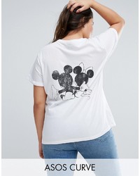 Asos Curve Curve T Shirt With Mickey And Minnie Print