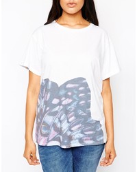 Asos Curve T Shirt With Placet Butterfly Print